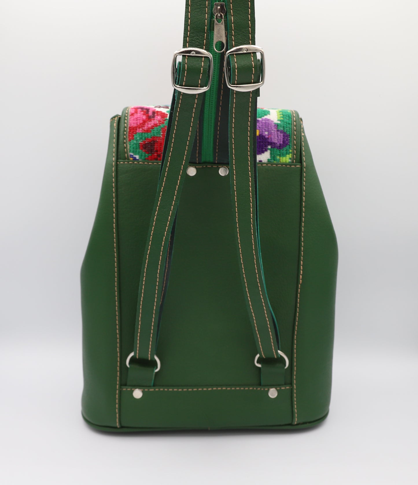 Green Leather Backpack